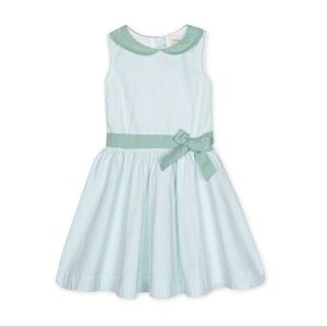 Green and White Striped Kids Casual Dress